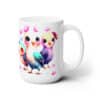 Colourful Baby Birds with Falling Hearts 15oz Mug - Right
