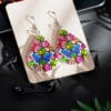 Colourful Stained Glass Butterfly Teardrop Earrings - Lifestyle