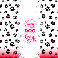 Crazy Dog Lady Saying with Paw Prints 20oz Tumbler - Render