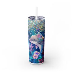 Cute Dolphins Playing on Coral Reef 20oz Tumbler - Front