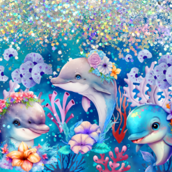 Cute Dolphins Playing on Coral Reef 20oz Tumbler - Render
