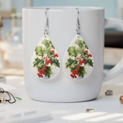 December Birth Month Holly Teardrop Earrings - Lifestyle