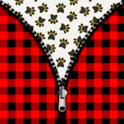 Dog Paws on White Underneath Buffalo Plaid with Zipper 20oz Tumbler - Render