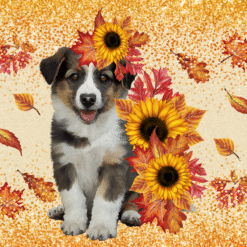 Dog in Fall with Leaves 20oz Tumbler - Render