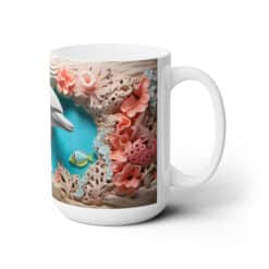 Dolphin Swimming Among Coral #1 15oz Mug - Right