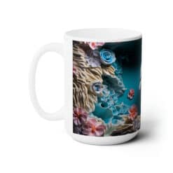Dolphin Swimming Among Coral #2 15oz Mug - Left