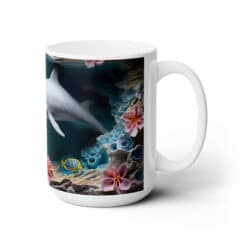 Dolphin Swimming Among Coral #2 15oz Mug - Right