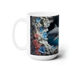 Dolphin Swimming Among Coral #3 15oz Mug - Left