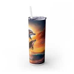 Dolphins Jumping out of Water at Sunset 20oz Tumbler - Right
