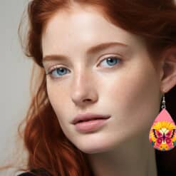 Colourful Butterfly on Sunflower Teardrop Earrings - Lifestyle