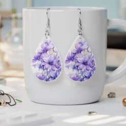 February Birth Month Violet Teardrop Earrings - Lifestyle