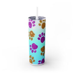 Glitter Dog Paw Prints 20oz Tumbler - Front