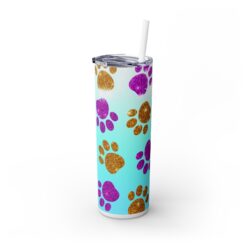 Glitter Dog Paw Prints 20oz Tumbler - Left