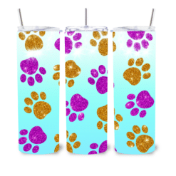 Glitter Dog Paw Prints 20oz Tumbler - Lifestyle