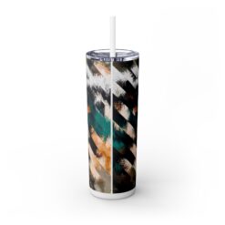 Green and White Geometric Abstract 20oz Tumbler - Back