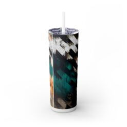 Green and White Geometric Abstract 20oz Tumbler - Front