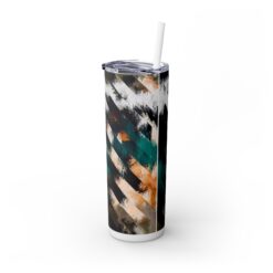 Green and White Geometric Abstract 20oz Tumbler - Left