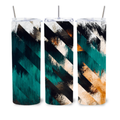 Green and White Geometric Abstract 20oz Tumbler - Lifestyle