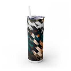 Green and White Geometric Abstract 20oz Tumbler - Right