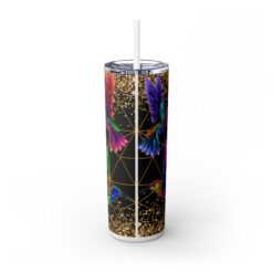 Hummingbirds MAMA on Black Background 20oz Tumbler - Back