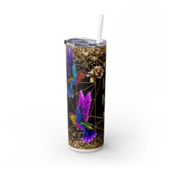 Hummingbirds MAMA on Black Background 20oz Tumbler - Left
