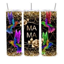 Hummingbirds MAMA on Black Background 20oz Tumbler - Lifestyle