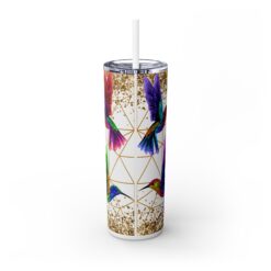 Hummingbirds MAMA on White Background 20oz Tumbler - Back