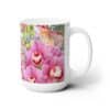 Hummingbirds with Pink Flowers Portrait 15oz Mug - Right
