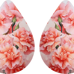 January Birth Month Carnation Teardrop Earrings - Render