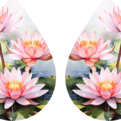 July Birth Month Water Lily Teardrop Earrings - Render