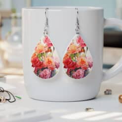 June Birth Month Rose Teardrop Earrings - Lifestyle