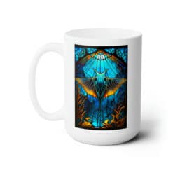 Manta Ray Stained Glass Abstract #1 15oz Mug - Left