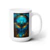Manta Ray Stained Glass Abstract #1 15oz Mug - Right