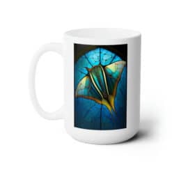 Manta Ray Stained Glass Abstract #2 15oz Mug - Left