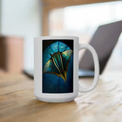 Manta Ray Stained Glass Abstract #2 15oz Mug - Lifestyle