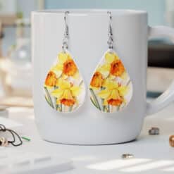 March Birth Month Daffodil Teardrop Earrings - Lifestyle