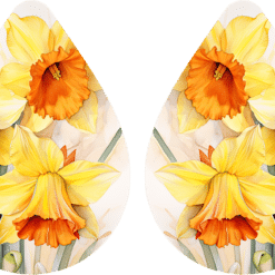 March Birth Month Daffodil Teardrop Earrings - Render