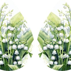 May Birth Month Lily of the Valley Teardrop Earrings - Render