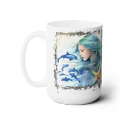 Mermaid and Dolphins 15oz Mug - Left