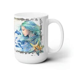 Mermaid and Dolphins 15oz Mug - Right