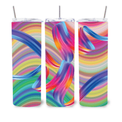 Multi-Colour Brush Strokes Abstract 20oz Tumbler - Lifestyle