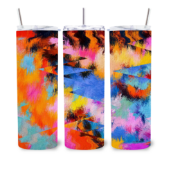 Multicolour Watercolour Abstract 20oz Tumbler - Lifestyle