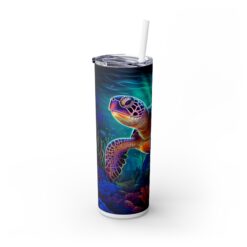 Neon Sea Turtle 20oz Tumbler - Left