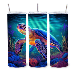 Neon Sea Turtle 20oz Tumbler - Lifestyle