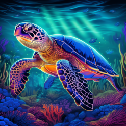 Neon Sea Turtle 20oz Tumbler - Render