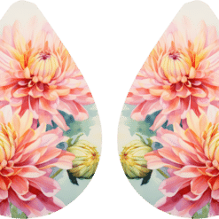 November Birth Month Chrysanthemum Teardrop Earrings - Render