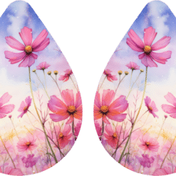 October Birth Month Cosmos Teardrop Earrings - Render