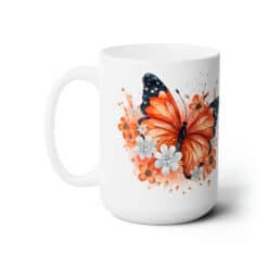Orange and Black Butterflies 15oz Mug - Left