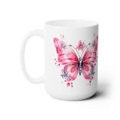 Pink Butterflies 15oz Mug - Left