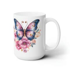 Pink and Blue Butterflies 15oz Mug - Right